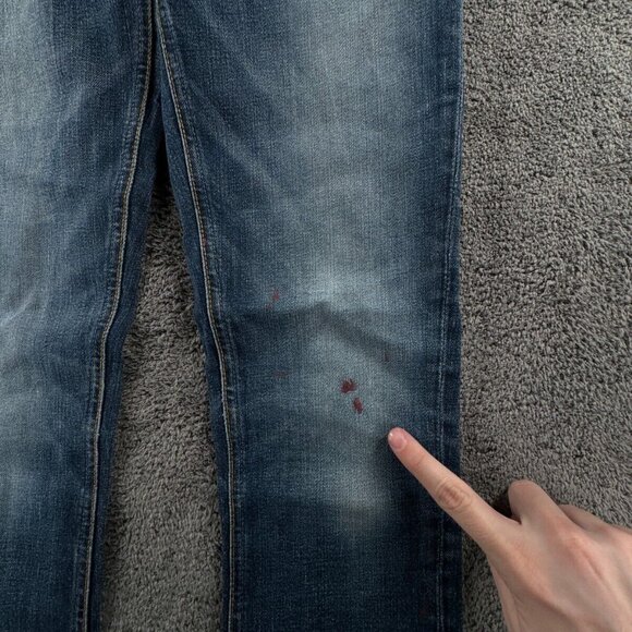 Nudie Jeans Blue Denim Trousers Designer Size 28x32 Grim Tim Org Teal Blue Adult - Picture 5 of 14